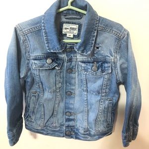 Toddler destroyed denim jacket